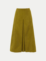 Baby Cord Midi Skirt | Green