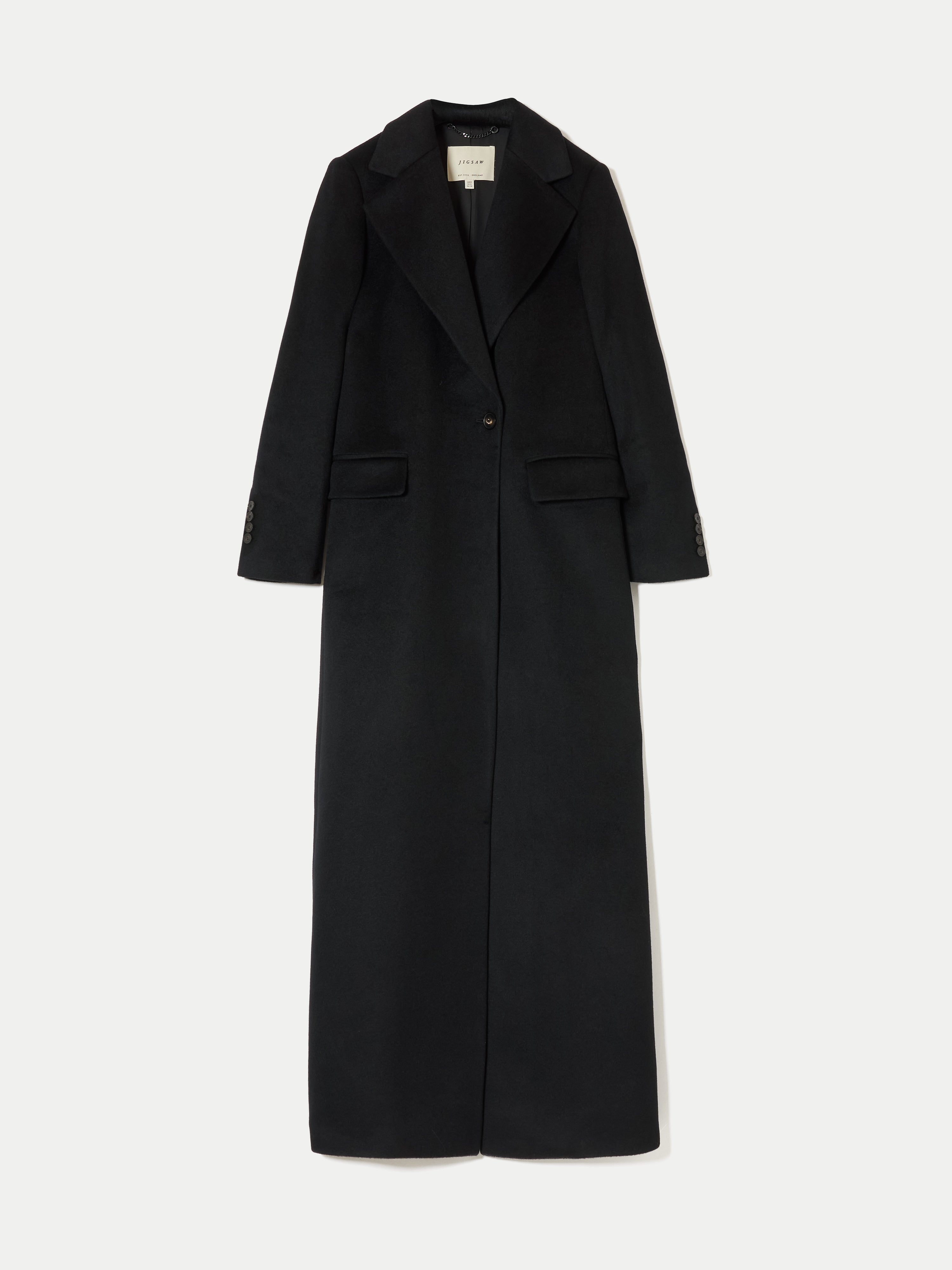 Wool Super Maxi City Coat | Black – Jigsaw