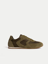 Porto Suede Satin Trainer | Khaki