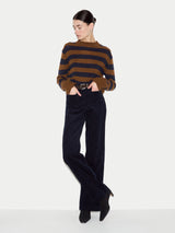Merino Cashmere Stripe Jumper | Brown