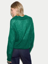 Mohair Relaxed V Neck Jumper | Green