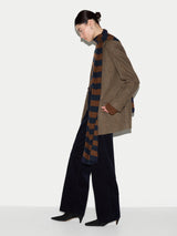 Merino Cashmere Stripe Scarf | Brown