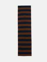 Merino Cashmere Stripe Scarf | Brown