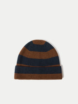 Merino Cashmere Stripe Hat | Brown