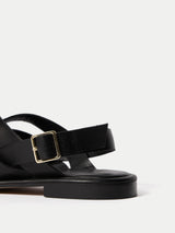 Woven Leather Fishermans Sandal | Black