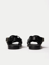 Woven Leather Fishermans Sandal | Black