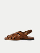 Woven Leather Fishermans Sandal | Tan
