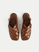 Woven Leather Fishermans Sandal | Tan