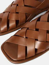 Woven Leather Fishermans Sandal | Tan