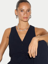 Sleeveless Tailored Jumpsuit | Navy