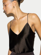 Satin Drape Cami | Brown