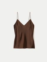 Satin Drape Cami | Brown