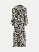 Camellia Floral Midi Dress | Black