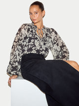 Camellia Floral Top | Black