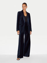 Velvet Shawl Collar Jacket | Navy