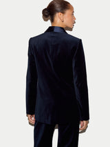 Velvet Shawl Collar Jacket | Navy