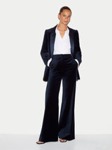 Velvet Shawl Collar Jacket | Navy