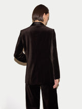 Velvet Shawl Collar Jacket | Brown