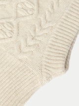 Wool Cashmere Cable Hooded Snood | Cream