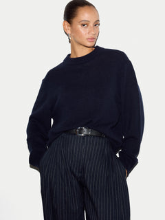 Merino Cashmere Relaxed Jumper | Navy