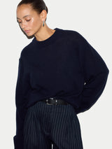 Merino Cashmere Relaxed Jumper | Navy