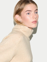 Wool Cashmere Turtle Jumper | Cream