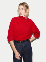 Wool Cashmere Turtle Jumper | Red