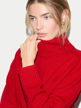 Wool Cashmere Turtle Jumper | Red
