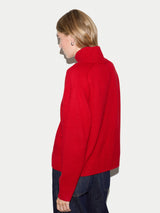 Wool Cashmere Turtle Jumper | Red