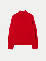 Wool Cashmere Turtle Jumper | Red