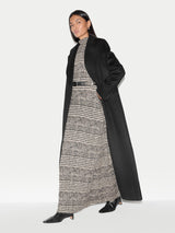 Check Shoulder Pad Dress | Brown