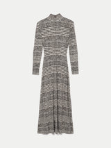 Check Shoulder Pad Dress | Brown