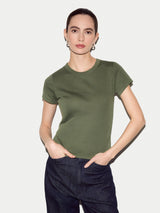 Cotton Fitted T-shirt | Khaki
