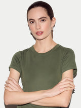 Cotton Fitted T-shirt | Khaki