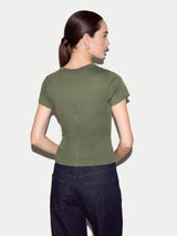 Cotton Fitted T-shirt | Khaki