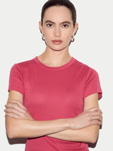 Cotton Fitted T-shirt | Pink