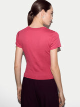 Cotton Fitted T-shirt | Pink