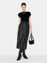 Velvet Ruched Top | Black