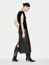 Velvet Ruched Top | Black