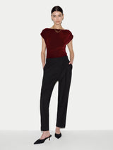 Velvet Ruched Top | Dark Red