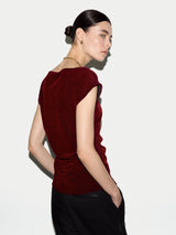 Velvet Ruched Top | Dark Red