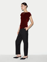 Velvet Ruched Top | Dark Red
