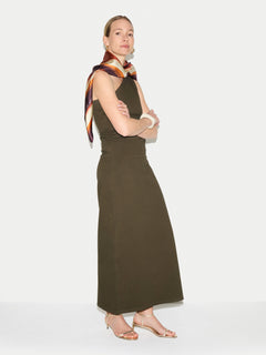 One Shoulder Jersey Dress | Khaki
