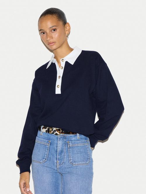 Collared Sweatshirt | Navy