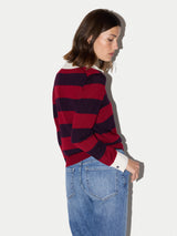 Fine Merino Stripe Polo Shirt | Red