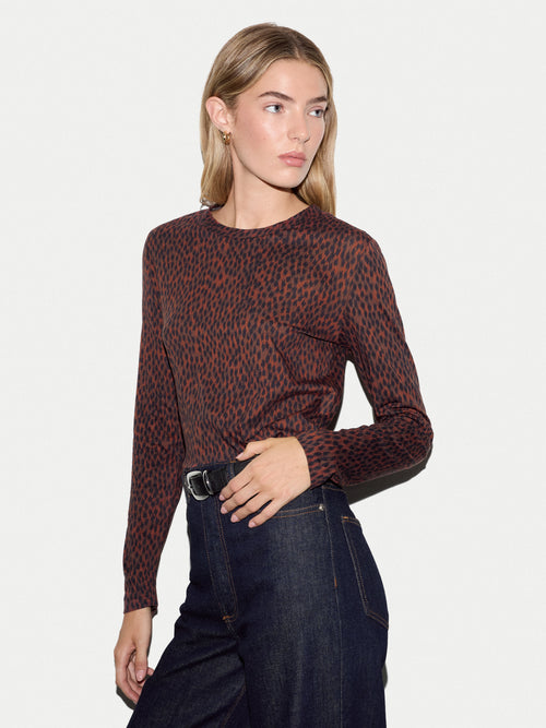 Mini Leopard Long Sleeve T-shirt | Brown