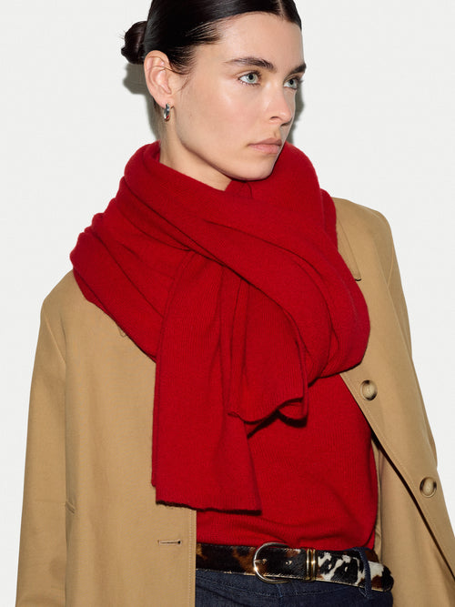 Cashmere Oversized Scarf | Red