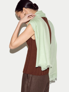 Wool Silk Pashmina | Light Green