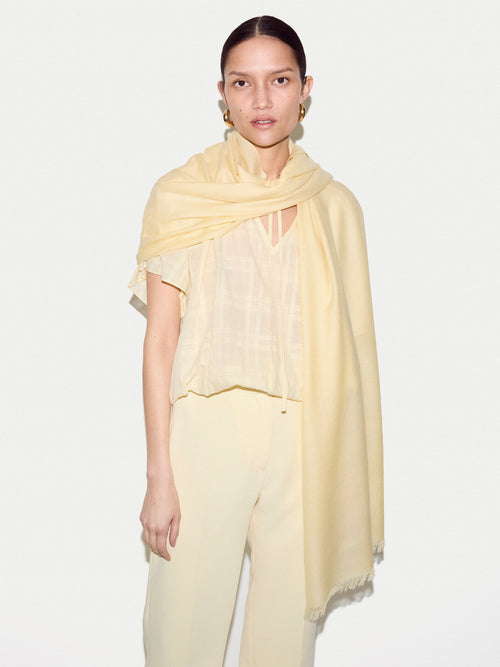 Wool Silk Pashmina | Yellow