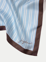 Stripe Silk Twill Scarf | Blue